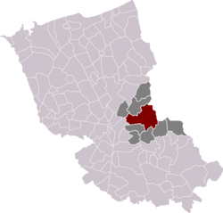 Situación geográfica de Steenvoorde en el distrito de Dunkerque
