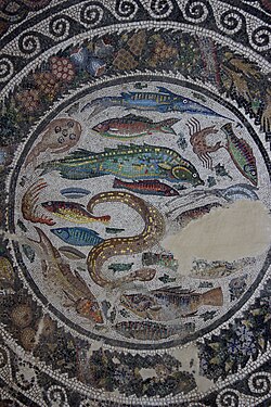 Mosaico romano conservado en el Museo de Santa Cruz de Toledo, España