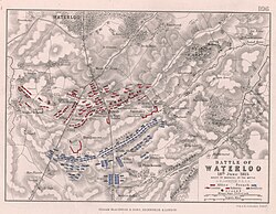 Mapa de despliegue de las fuerzas en la mañana de la batalla.
