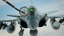 Avión de combate Rafale perteneciente al Ejército del Aire y del Espacio francés.
