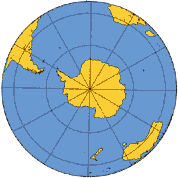 Esquema de proyección polar ortográfica.