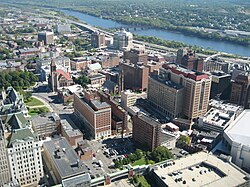 Vista aérea panorámica de la ciudad de Albany