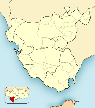 Ubicación de Rota en la provincia de Cádiz