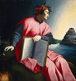 Ilustración clásica que muestra a Dante recorriendo las etapas del Purgatorio