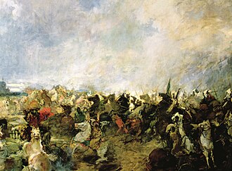 Representación pictórica de la batalla de Guadalete