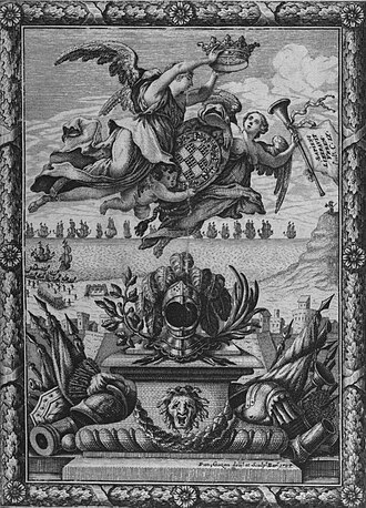 Grabado de la glorificación de las armas de Francisco Fernández de Velasco