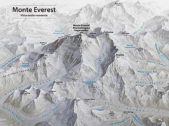 Mapa tridimensional del Monte Everest