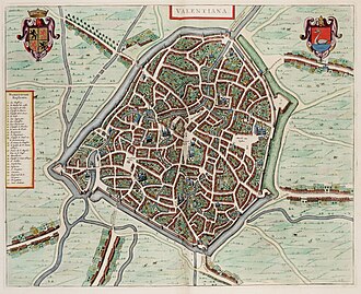 Mapa histórico de la ciudad de Valenciennes