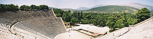 Vista general del Teatro de Epidauro en Grecia