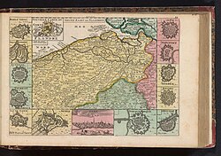 Mapa histórico de la región de Flandes