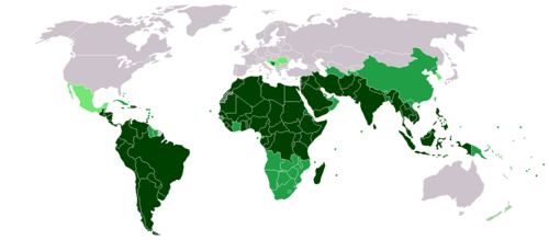 Representación cartográfica de los países miembros