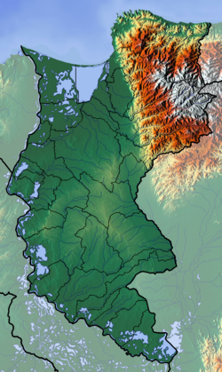 Mapa físico del departamento del Magdalena