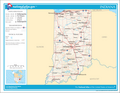 Mapa geográfico de Indiana