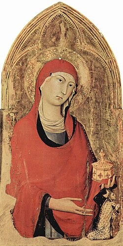Detalle de María Magdalena en el retablo de Orvieto.