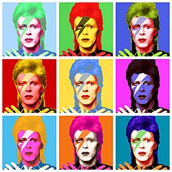 Ejemplo de arte pop con la cara de David Bowie
