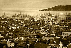 La ciudad de San Francisco y su puerto en 1851.