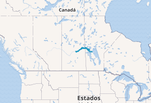 Mapa detallado de localización de la cuenca del río Saskatchewan