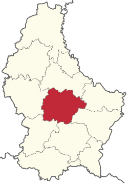 Mapa de ubicación del Cantón de Mersch en Luxemburgo