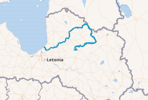 Mapa de la cuenca del río Gauja