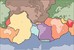 Mapa de las principales placas tectónicas