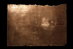 Fragmento de la Tabla de Lyon que contiene el discurso del emperador Claudio