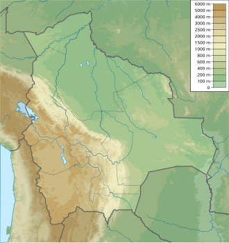 Ubicación del Lago Poopó en el mapa de Bolivia