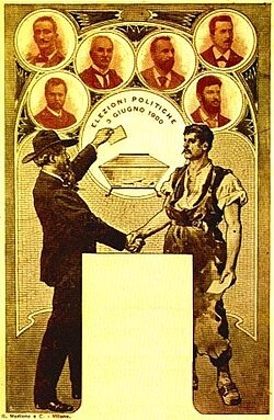 Cartel electoral del PSI de 1900