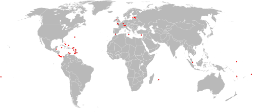 Mapa que ilustra la ubicación de distintos territorios considerados centros o refugios financieros a nivel global.