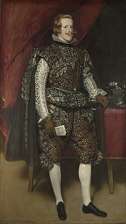 Retrato de Felipe IV de castaño y plata pintado por Velázquez
