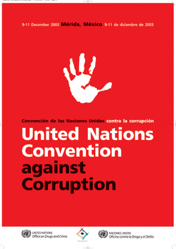 Emblema oficial de la Convención de las Naciones Unidas contra la Corrupción.