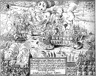 Grabado histórico del saqueo de Magdeburgo