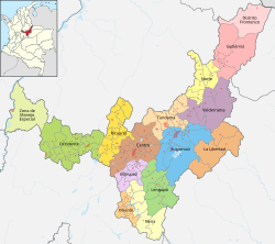 Mapa de las provincias de Boyacá