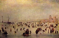Patinadores en un paisaje invernal