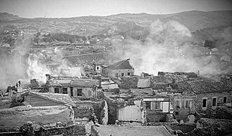 Focea en llamas durante la masacre de 1914