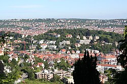 Típico paisaje montañoso en la cuenca de Stuttgart