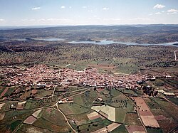 Vista aérea actual de Castilblanco en la provincia de Badajoz.