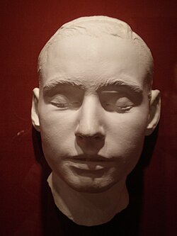 Máscara mortuoria de Leland Stanford Junior en exhibición