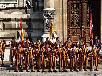 Antiguos guardias suizos en Lausana