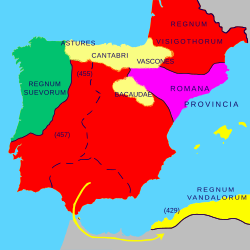 La península hacia 470
