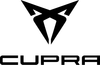 Logo distintivo de la marca Cupra en color cobre
