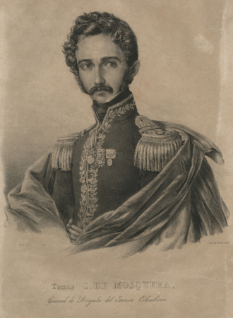 Litografía del general Mosquera datada en 1842.