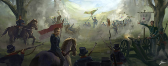 Representación histórica de la Guerra de Ochomogo