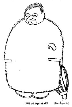Caricatura de Luis Araquistáin realizada por Bagaría en 1922