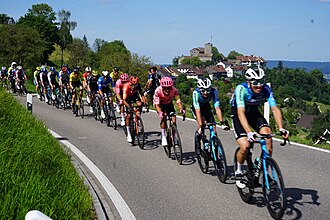 Ciclistas compitiendo en la Vuelta a Suiza 2024