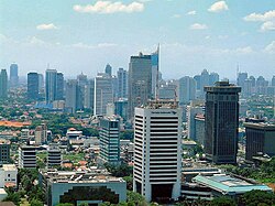 Vista urbana de Yakarta, capital de Indonesia