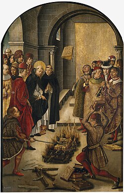 Ilustración histórica sobre una disputa medieval