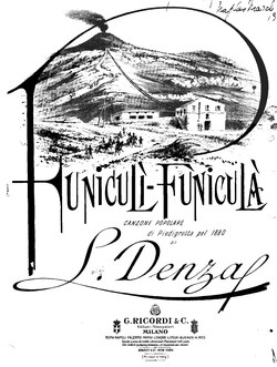 Ilustración histórica relacionada con la interpretación de Funiculì, funiculà