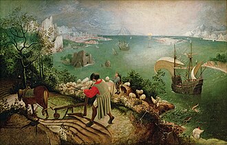 Paisaje con la caída de Ícaro, óleo sobre lienzo