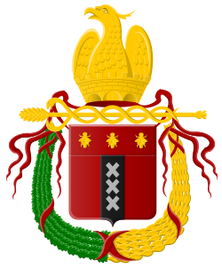 Versión histórica del escudo napoleónico de Ámsterdam