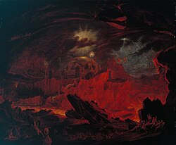 Ángeles caídos en el infierno, obra de John Martin (1841)